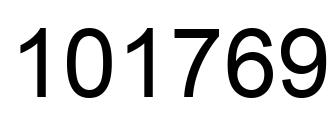 Number 101769 black image