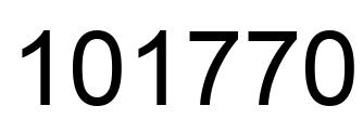 Number 101770 black image