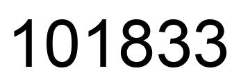 Number 101833 black image