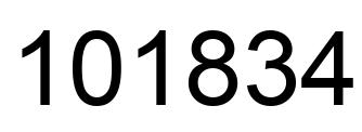 Número 101834 imagen negro