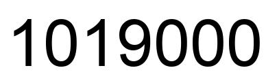 Number 1019000 black image