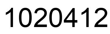 Number 1020412 black image