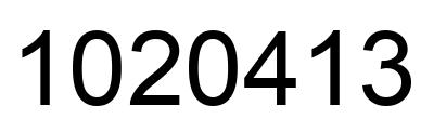 Number 1020413 black image