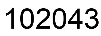 Number 102043 black image
