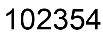 Number 102354 black image