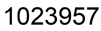 Number 1023957 black image