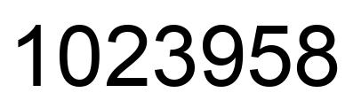 Number 1023958 black image