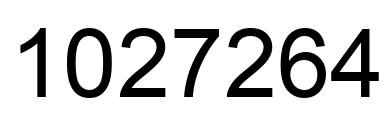 Number 1027264 black image