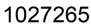 Number 1027265 black image