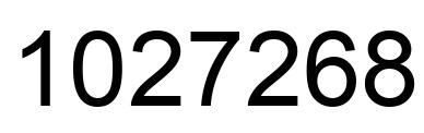Number 1027268 black image