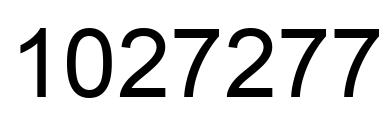 Number 1027277 black image