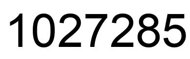 Number 1027285 black image