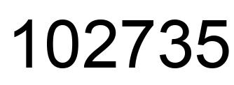 Number 102735 black image