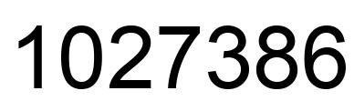 Number 1027386 black image