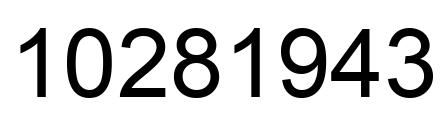 Number 10281943 black image