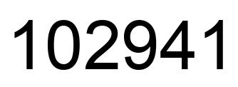 Number 102941 black image