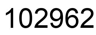 Number 102962 black image