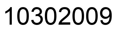 Number 10302009 black image