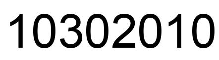 Number 10302010 black image