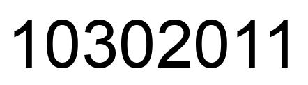 Number 10302011 black image