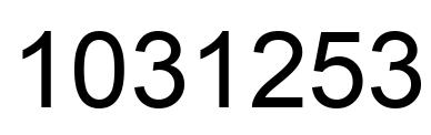 Number 1031253 black image