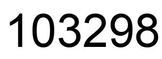 Number 103298 black image