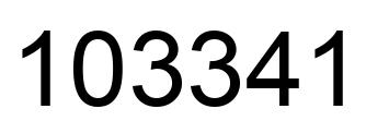 Number 103341 black image