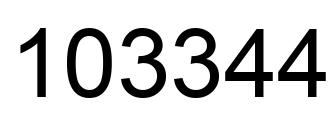 Number 103344 black image