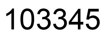 Number 103345 black image