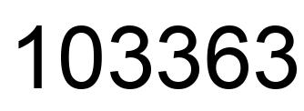 Number 103363 black image