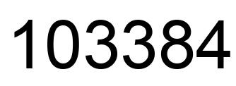 Number 103384 black image