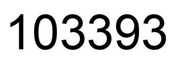 Number 103393 black image
