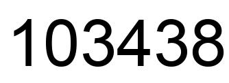 Number 103438 black image