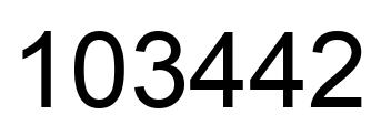 Number 103442 black image