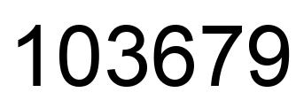 Number 103679 black image