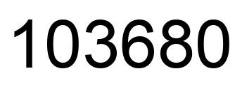 Number 103680 black image