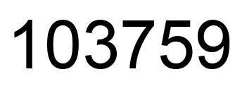 Number 103759 black image