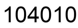 Number 104010 black image