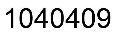 Number 1040409 black image
