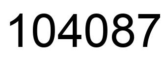 Number 104087 black image