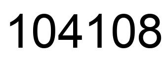 Number 104108 black image