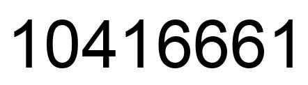 Number 10416661 black image