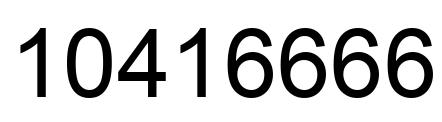 Number 10416666 black image
