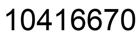 Number 10416670 black image