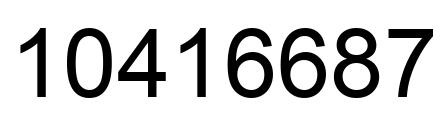 Number 10416687 black image