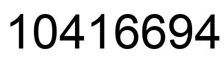 Number 10416694 black image