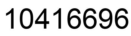 Number 10416696 black image