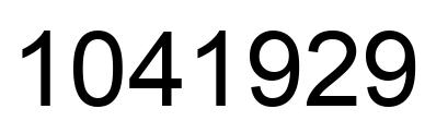 Number 1041929 black image