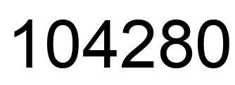 Number 104280 black image