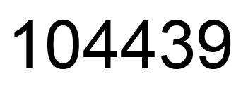Number 104439 black image